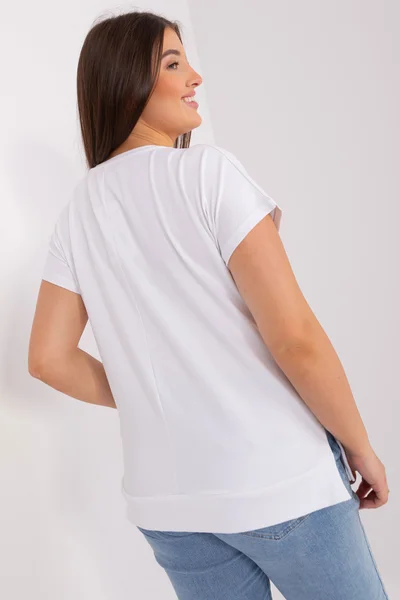 Bílé dámské tričko s potiskem FPrice univerzální velikost