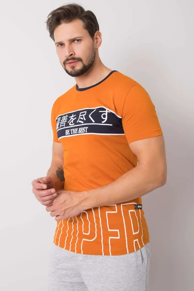 Oranžové pánské bavlněné triko FPrice
