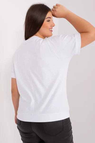 Komfortní dámské bílé tričko FPrice V-neck