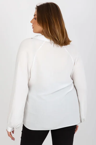 Elegantní bílá dámská halenka s límečkem FPrice