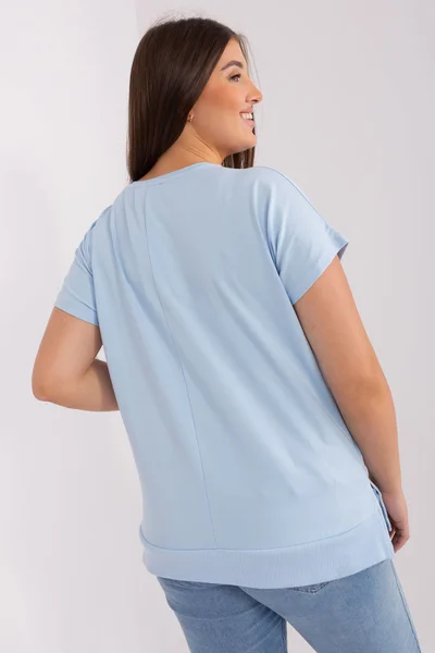 Světle modré dámské tričko s potiskem FPrice