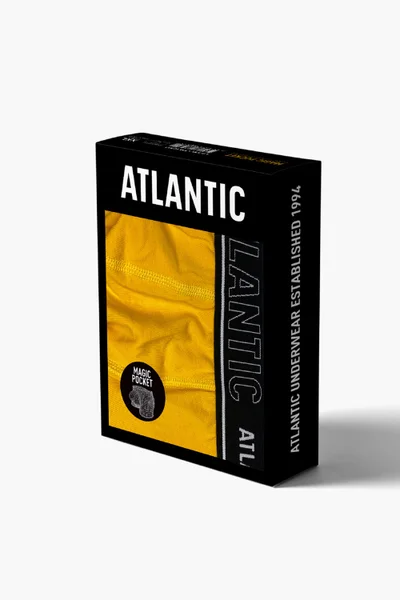 Horčičně žluté pánské boxerky se širokou gumou Atlantic