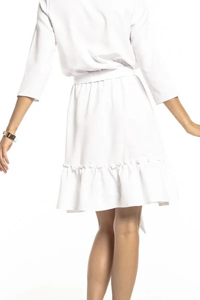 Bílé šaty s volánovou sukní Tessita