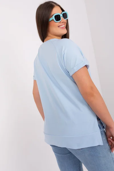 Světle modré dámské tričko s krátkým rukávem FPrice