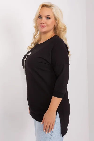 Černé dámské plus size tričko FPrice