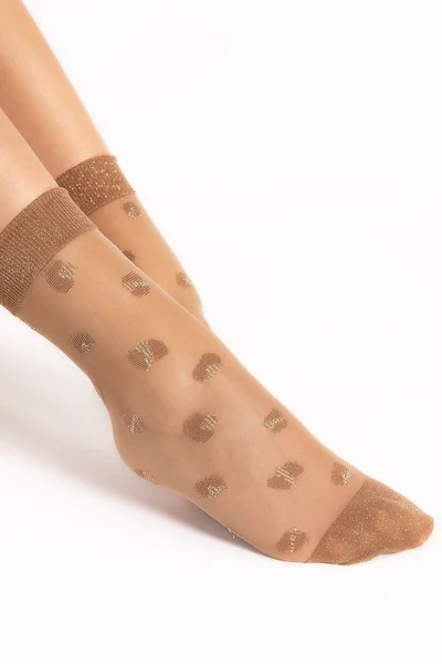 Béžové vzorované dámské ponožky Fiore