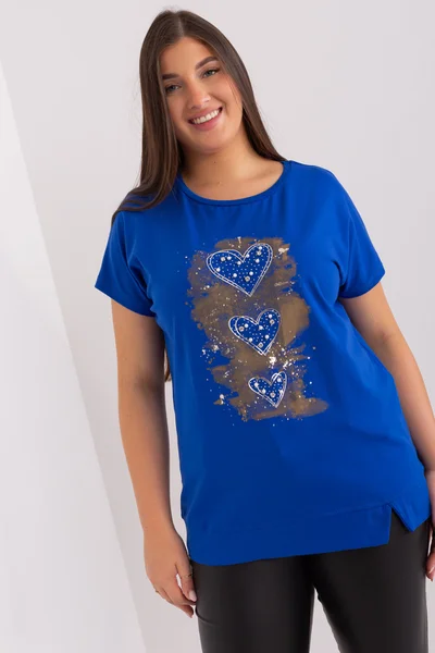 Královsky modré dámské tričko s potiskem FPrice