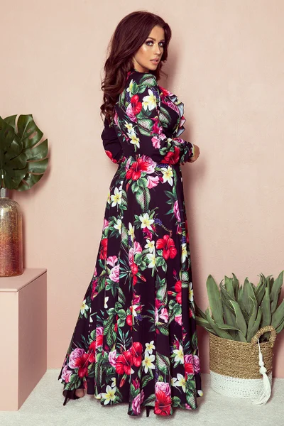 Dlouhé květované šaty Numoco 245-3