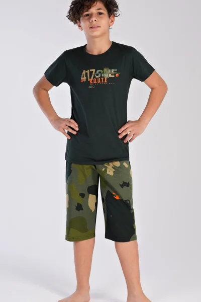 Khaki army chlapecké pyžamo Vienetta Secret