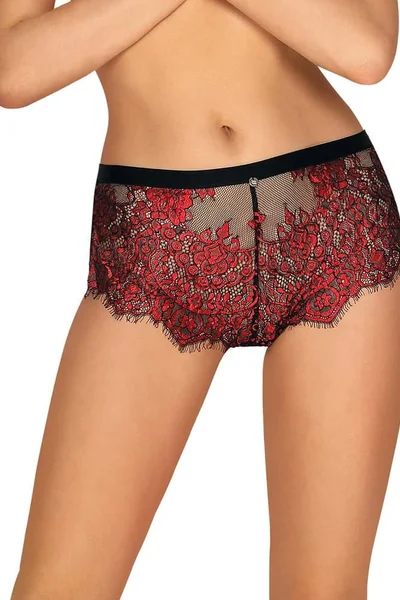 Dámské sexy kalhotky Redessia shorties - Obsessive (barva červená)
