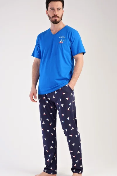Dlouhé pánské pyžamo Cool Comics modré