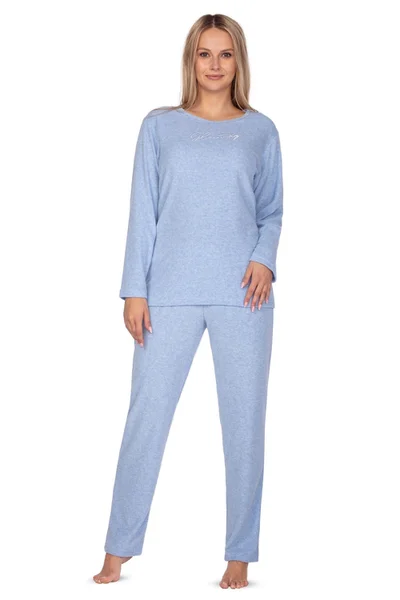 Světle modré dámské dlouhé pyžamo Regina