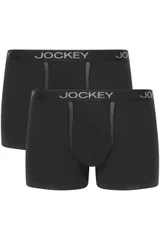 Pohodlné modalové pánské boxerky v černé barvě s prošíváním Jockey