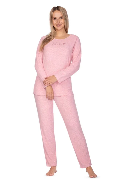 Růžové dámské dlouhé pyžamo Regina