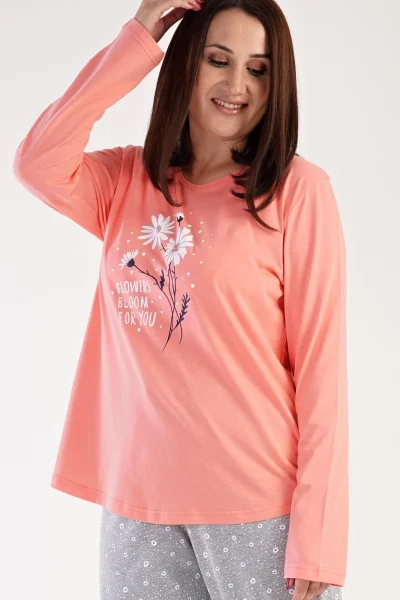 Pohodlné dámské bavlněné pyžamo plus size Vienetta 4XL