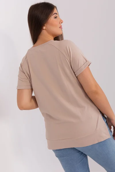 Světle béžové klasické dámské tričko FPrice