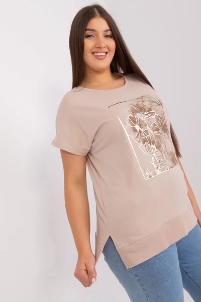 Nude dámské tričko s kulatým výstřihem FPrice