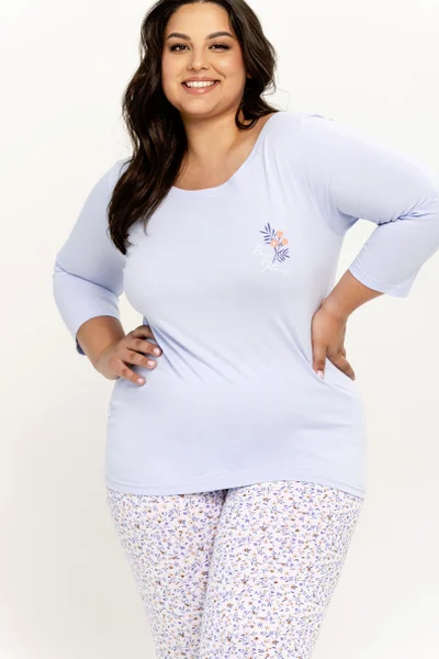 Plus size dámské pastelové pyžamo Taro