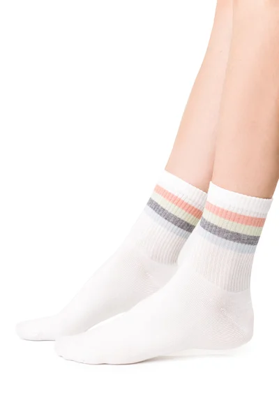 Bílé dámské bavlněné ponožky Steven