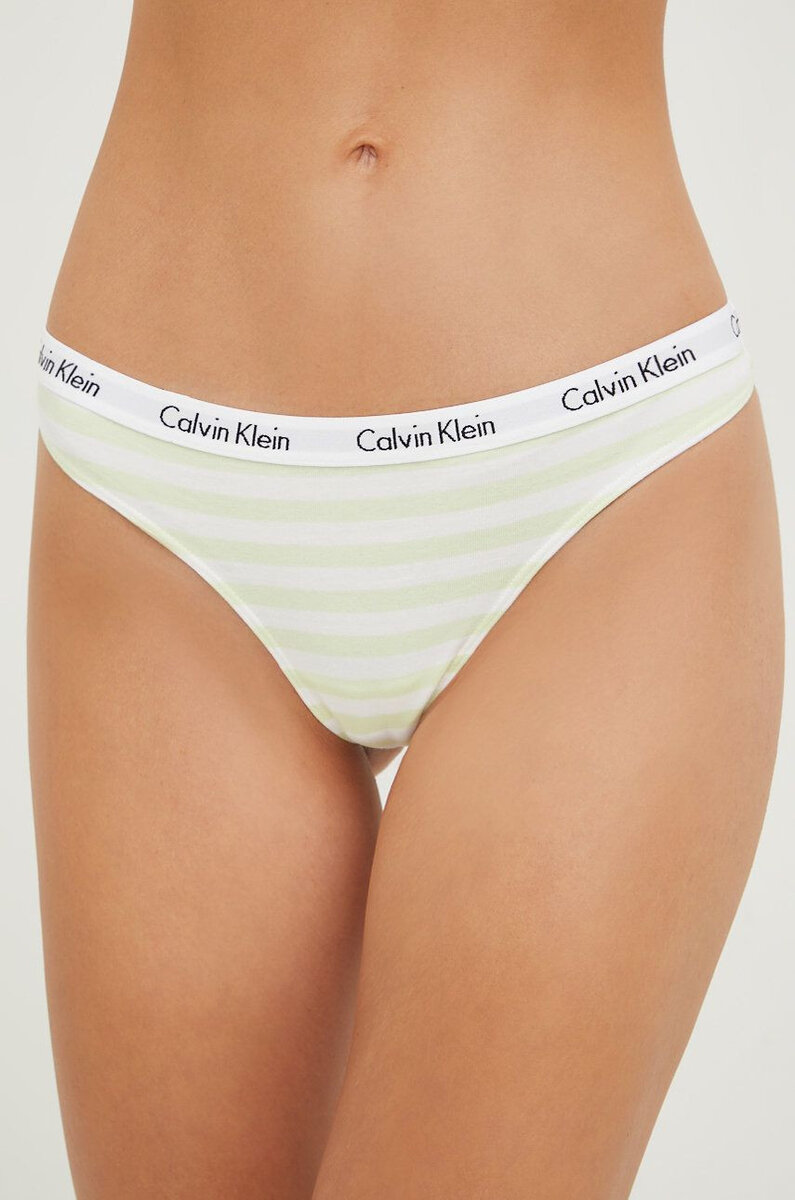 Dámská tanga Q680 5XE bílážlutá - Calvin Klein, žlutá-bílá M i10_P57459_1:1903_2:91_