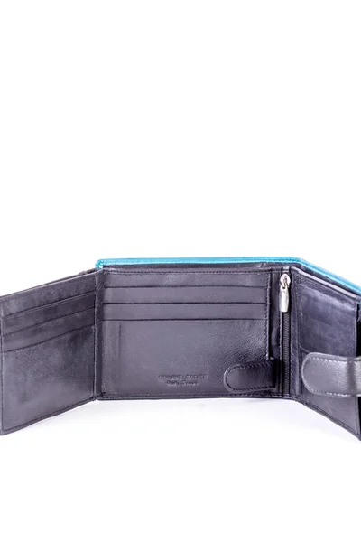 A modrá kožená peněženka s barevnou vložkou FPrice