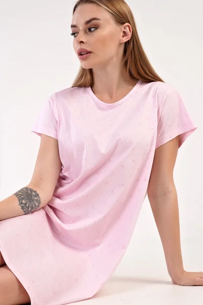 Světle růžová plus size dámská noční košilka Vienetta