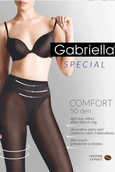 Hedvábné černé punčocháče Gabriella Comfort 400