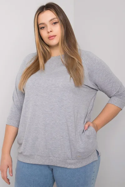 Dámské mořsky plus size halenka s kravatami FPrice