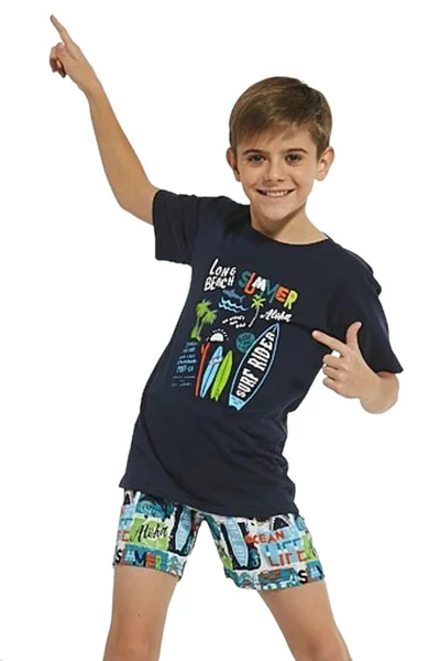 Barevné šortkové pyžamo pro chlapce Cornette