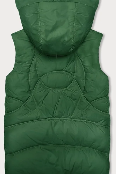 Zelená dámská prošívaná vesta s kapucí Miss TiTi