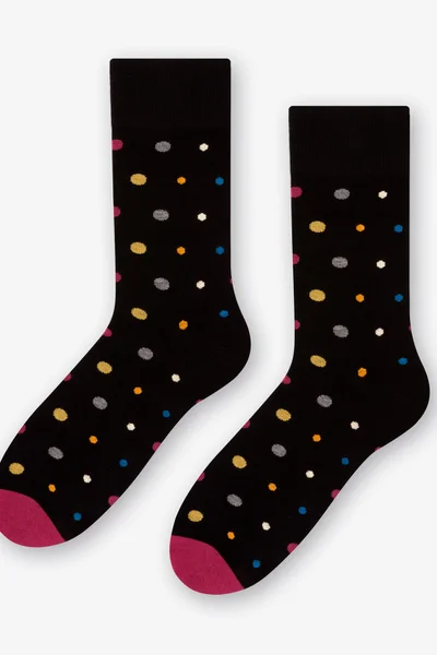 Černé unisex ponožky s barevným vzorem More