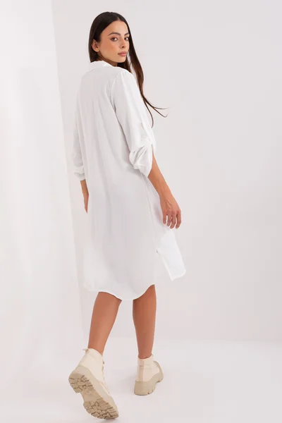 Vzdušné dámské bílé košilové šaty FPrice
