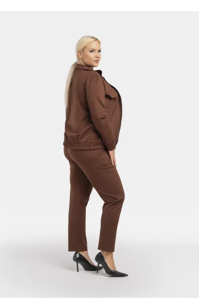 Plus size hnědá dámská bomber mikina Karko