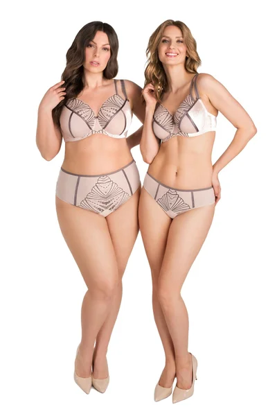 Tělové dámské kalhotky s vysokým pasem zdobené tylem Gorsenia plus size