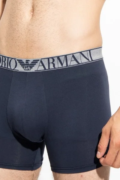 Pánské boxerky 2 pack EO996 P178 GU666 tmmodrávínová - Emporio Armani tm.modrá