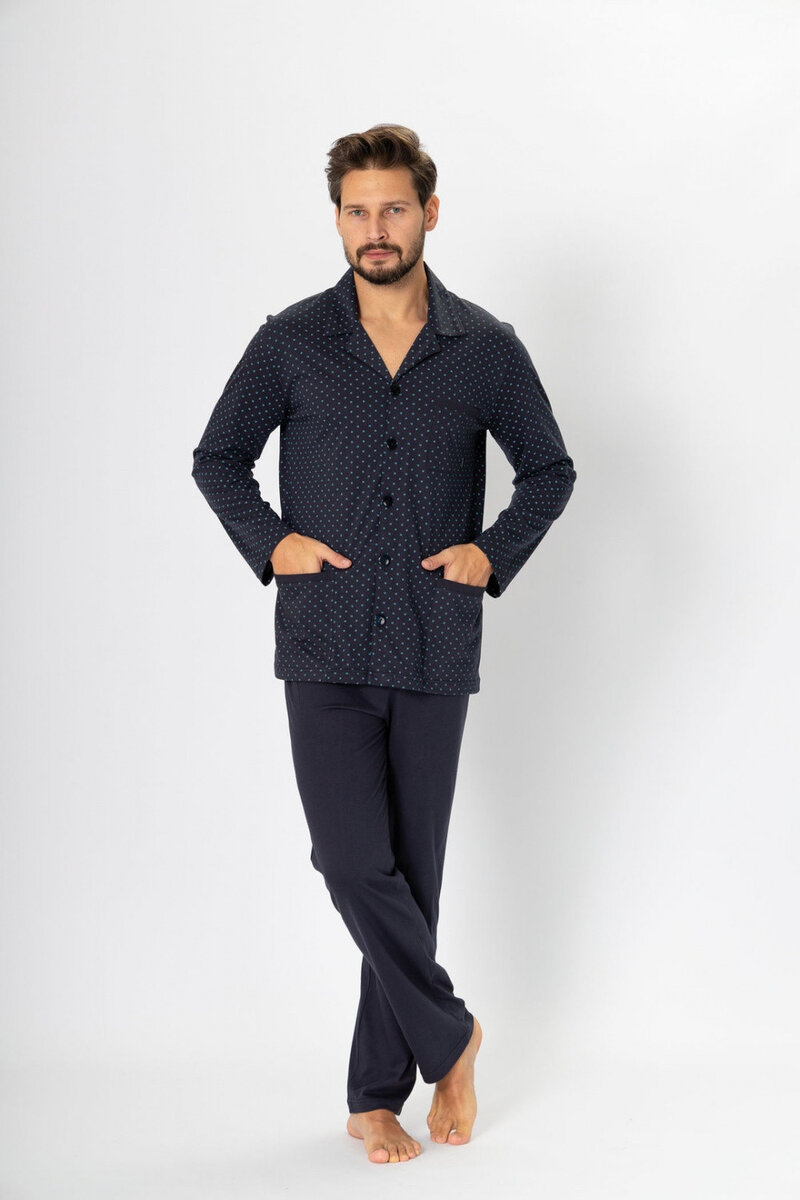 Černé pánské bavlněné elegantní pyžamo M-Max, Xl i240_188575_2:XL