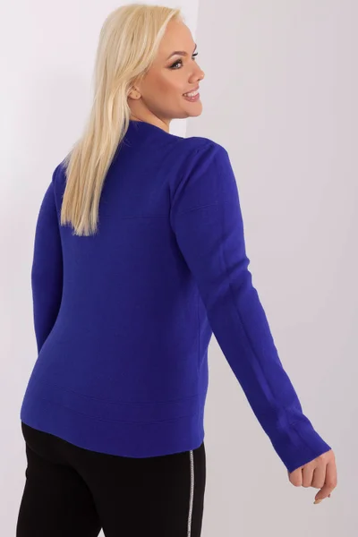 Tmavě fialový dámský pulovr pro plnoštíhlé Factory Price