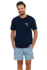 Dvoubarevné pánské pyžamo - tričko a šortky dn-nightwear