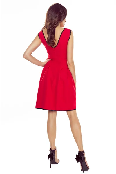 Rozšířené červené dámské šaty Bergamo