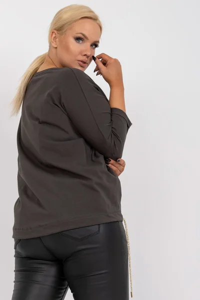 Dámská halenka RV BZ LS539 tmavá khaki FPrice