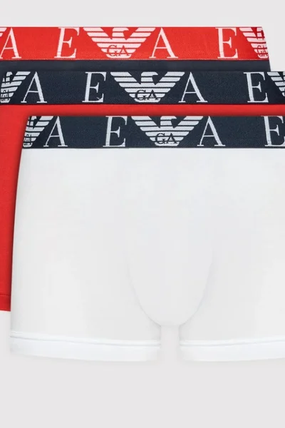 Pánské  boxerky Emporio Armani  (3ks - bílé, červené, modré)