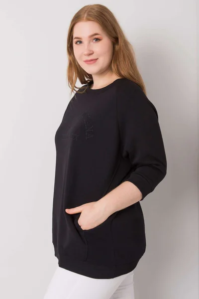 Černá mikina pro ženy plus size FPrice