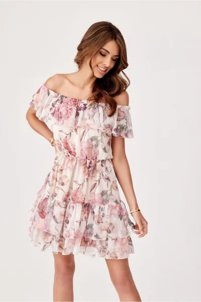 Romantické vzdušné mini šaty s květinovým potiskem Roco Fashion