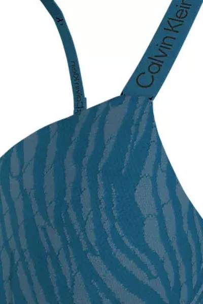 Modrá dámská podprsenka se zvířecím vzorem Calvin Klein