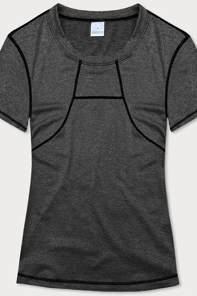 Tmavě šedé dámské sportovní tričko s výraznými švy MADE IN ITALY