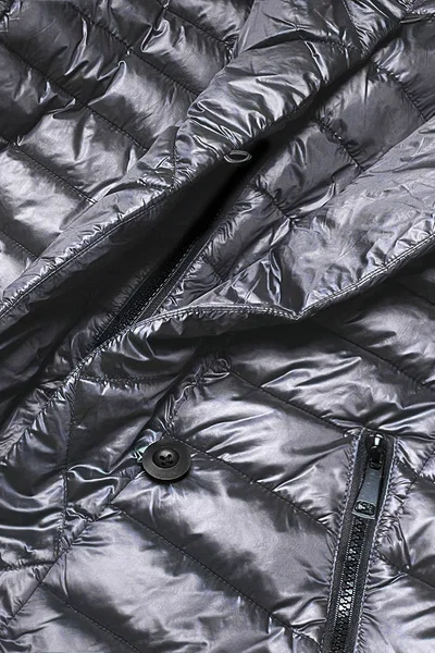 Dámská bunda v ocelové barvě s kožešinovým límcem M653 Ann Gissy grafitowy