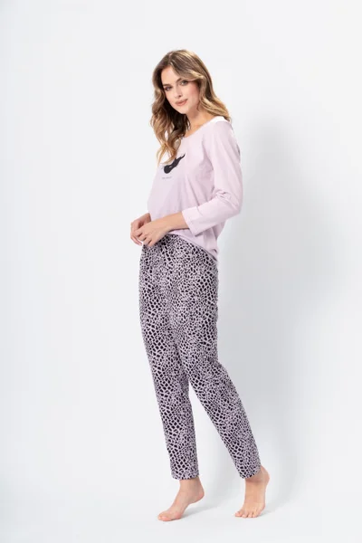 Pohodlné dámské pyžamo M-Max s rovnými kalhotami