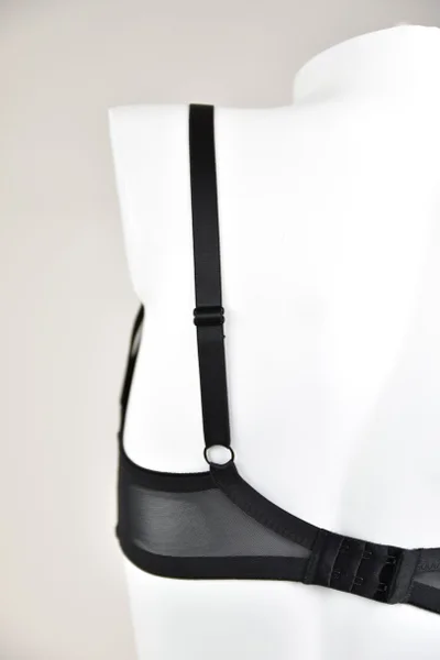 Sexy černá průsvitná krajková podprsenka s pásky Mediolano