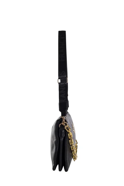 Dámská crossbody černá kabelka s ozdobným řetízkem FPrice