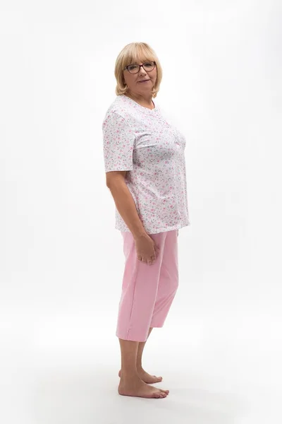 Bavlněné pastelové dámské plus size pyžamo v 3/4 střihu MARTEL